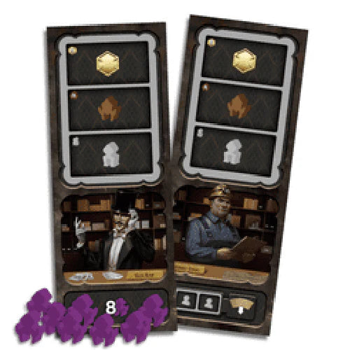 Barrage-Board-Game-Executive-Officer-Promo-A-And-Set-Of-8-Purple-Machineries-Tabletop Gaming