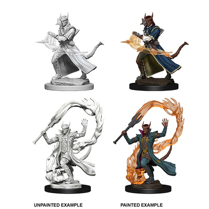 D&D Unpainted Miniatures: Tiefling Male Sorcerer - Tabletop Gaming
