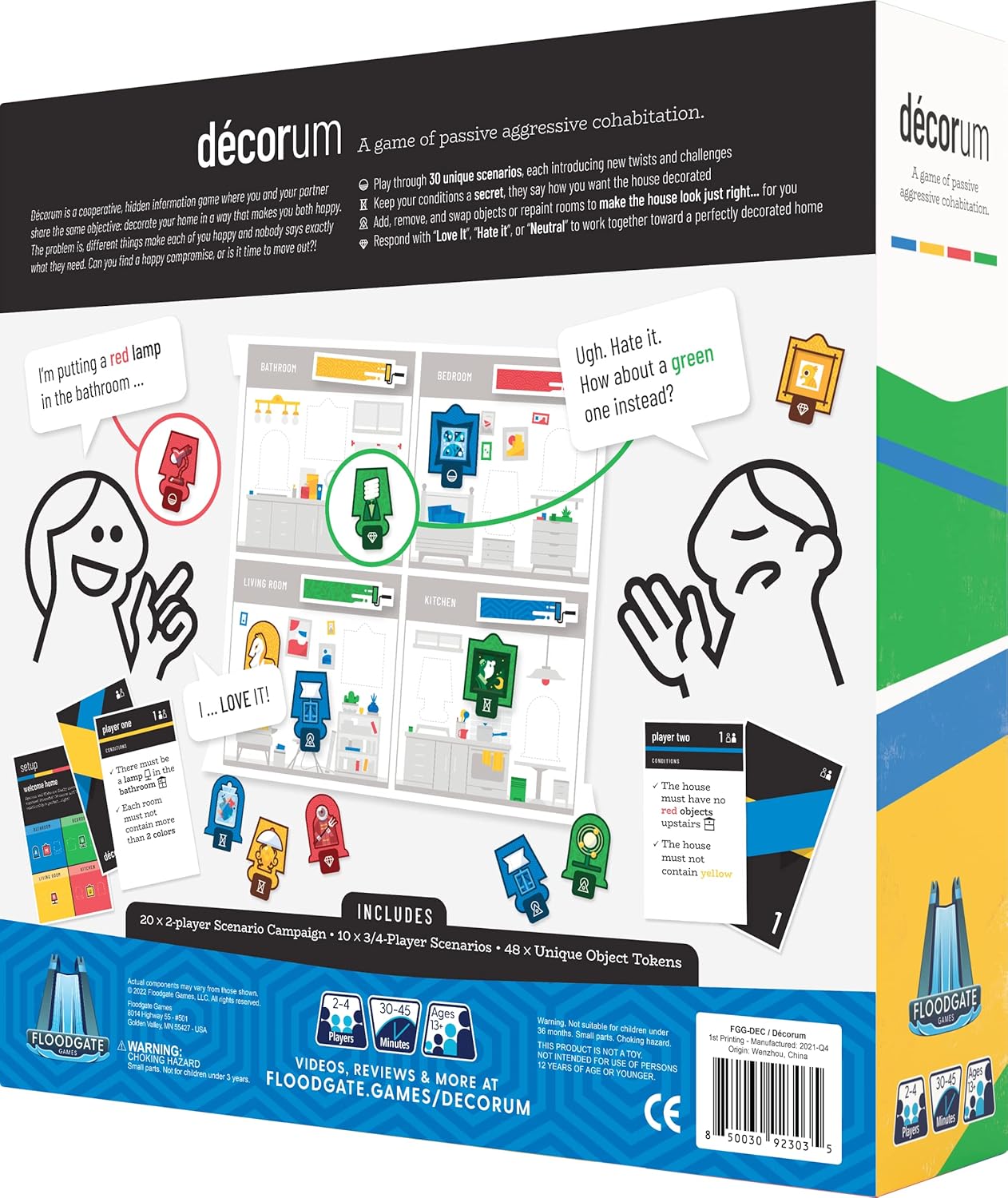 Decorum Board Game Contents Back - Tabletop Gaming