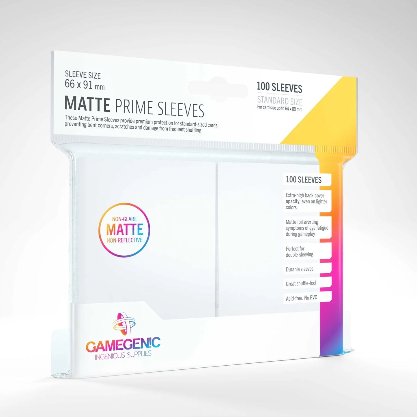 Gamegenic Matte Prime Sleeves (100) - Various Colours