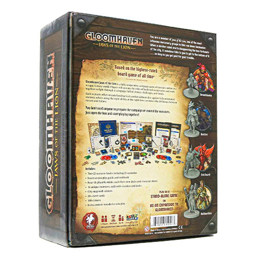 Gloomhaven Jaws of the Lion Board Game Contents Back - Tabletop Gaming