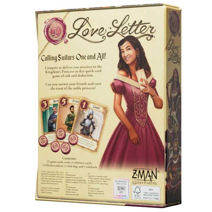 Love Letter Classic Card Game Back - Tabletop Gaming