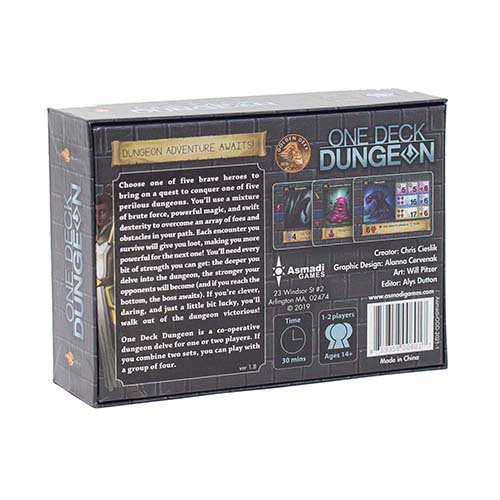 One Deck Dungeon Card Game Back - Tabletop Gaming