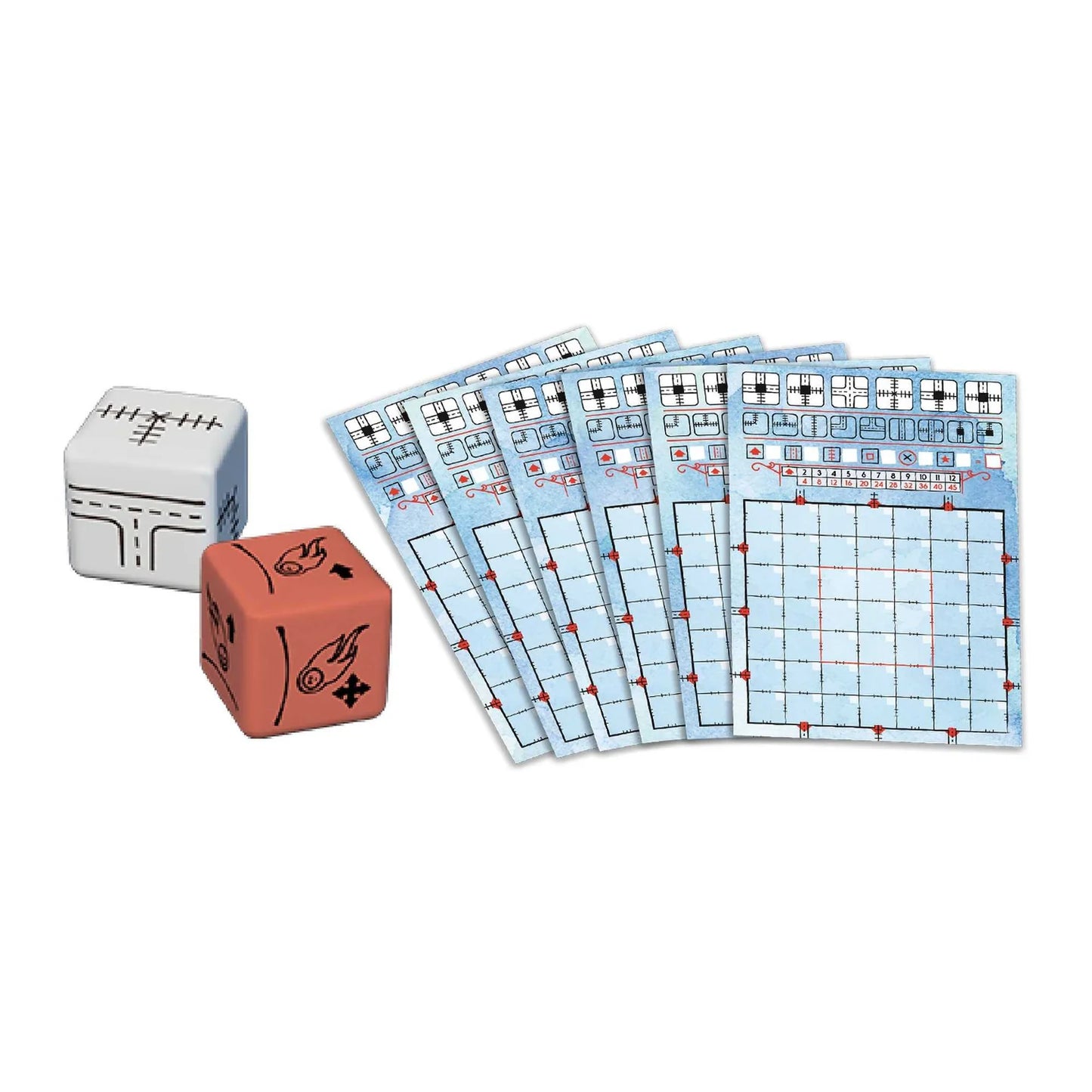 Railroad Ink Deep Blue Edition Contents - Tabletop Gaming