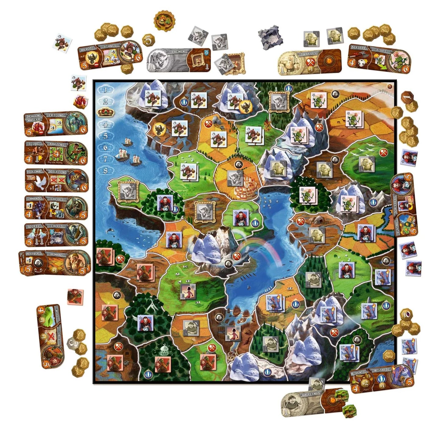 Small World Board Game Contents - Tabletop Gaming