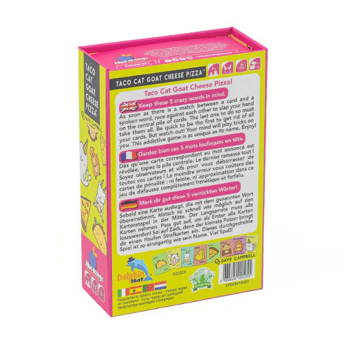 Taco Cat Goat Cheese Pizza Card Game Back