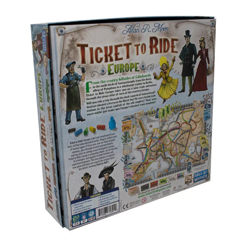 Ticket to Ride Europe Board Game Back - Tabletop Gaming