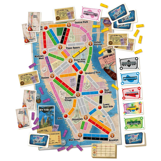 Ticket to Ride New York Board Game Contents - Tabletop Gaming