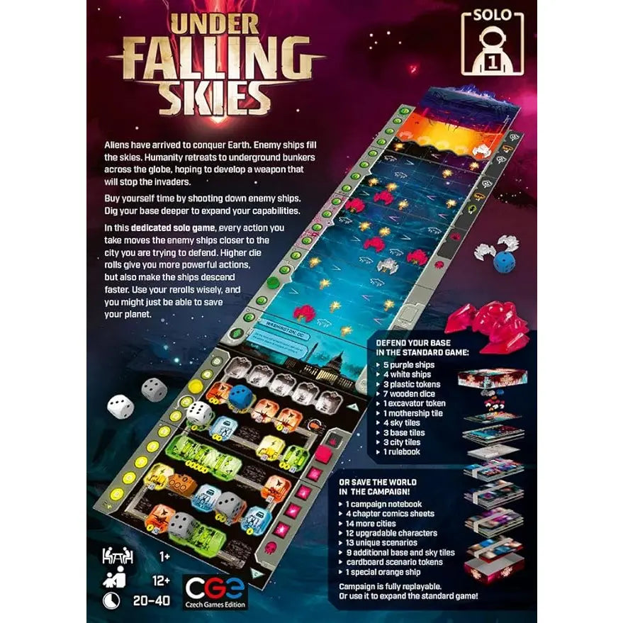 Under Falling Skies Board Game Board - Tabletop Gaming