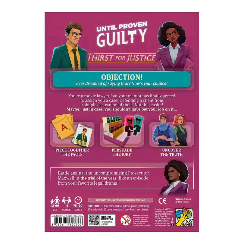Until Proven Guilty: Thirst for Justice-Tabletop Gaming