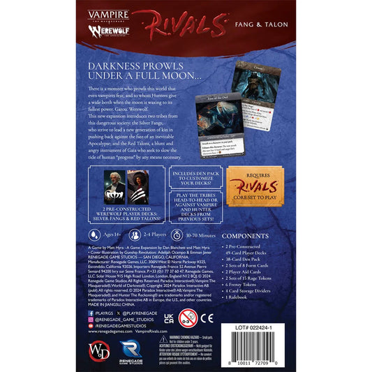 Vampire: The Masquerade Rivals Expandable Card Game: Werewolf: Fang & Talon-Tabletop Gaming