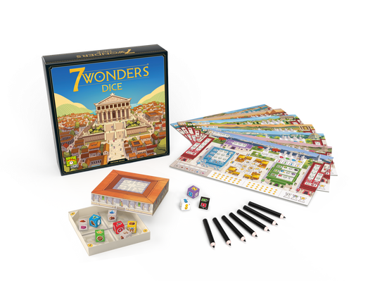 7 Wonders Dice Board Game Contents
