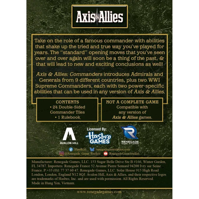 Axis & Allies: Commanders-Tabletop Gaming