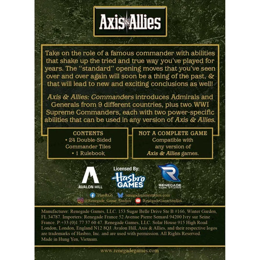Axis & Allies: Commanders-Tabletop Gaming
