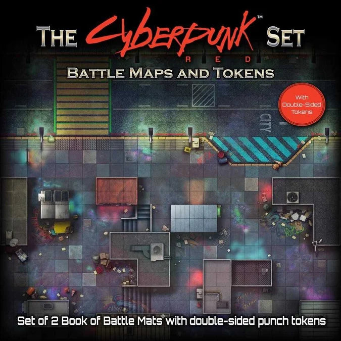 Books of Battle Mats & Tokens: The Cyberpunk Set-Tabletop Gaming