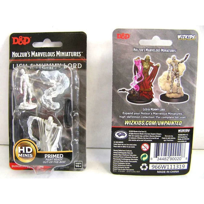 D&D Nolzur's Marvelous Miniatures: Lich & Mummy Lord - Tabletop Gaming