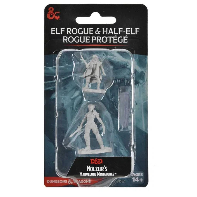 D&D Nolzur's Marvelous Unpainted Miniatures: Elf Rogue & Half-Elf Rogue Protégé - Tabletop Gaming