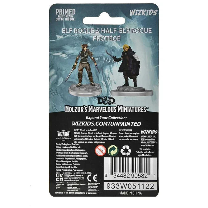 D&D Nolzur's Marvelous Unpainted Miniatures: Elf Rogue & Half-Elf Rogue Protégé 2 - Tabletop Gaming