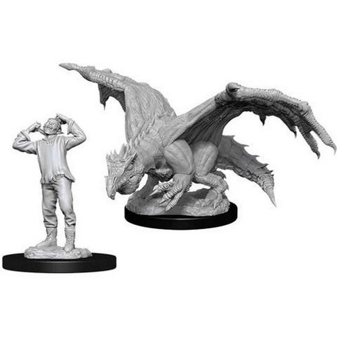 D&D Nolzur's Marvelous Unpainted Miniatures: Green Dragon Wyrmling & Afflicted Elf - Tabletop Gaming