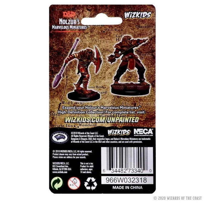 D&D Unpainted Miniatures: Dragonborn Male Fighter with Spear 2 - Tabletop Gaming