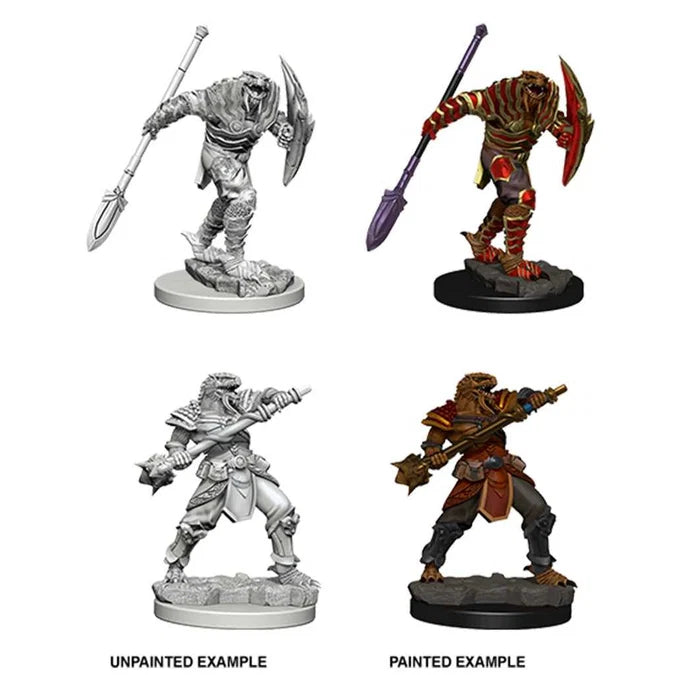 D&D Unpainted Miniatures: Dragonborn Male Fighter with Spear 3 - Tabletop Gaming