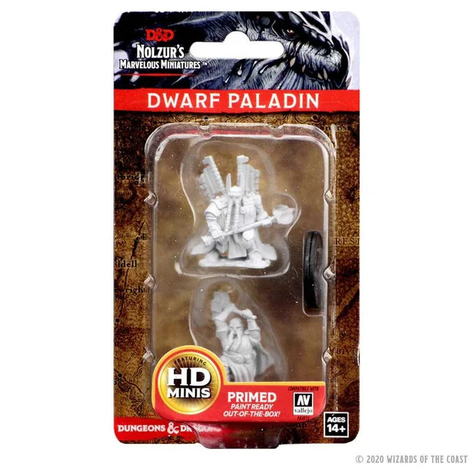 D&D Unpainted Miniatures: Dwarf Male Paladin - Tabletop Gaming