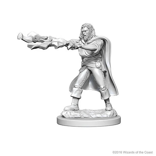 D&D Unpainted Miniatures: Human Male Sorcerer - Tabletop Gaming