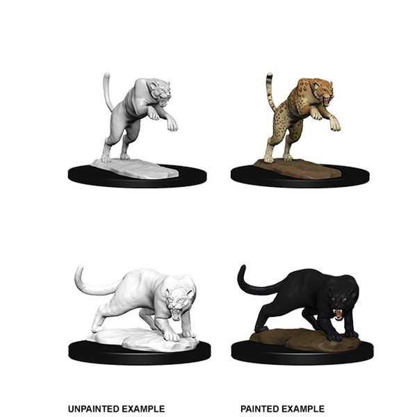 D&D Unpainted Miniatures: Panther & Leopard - Tabletop Gaming