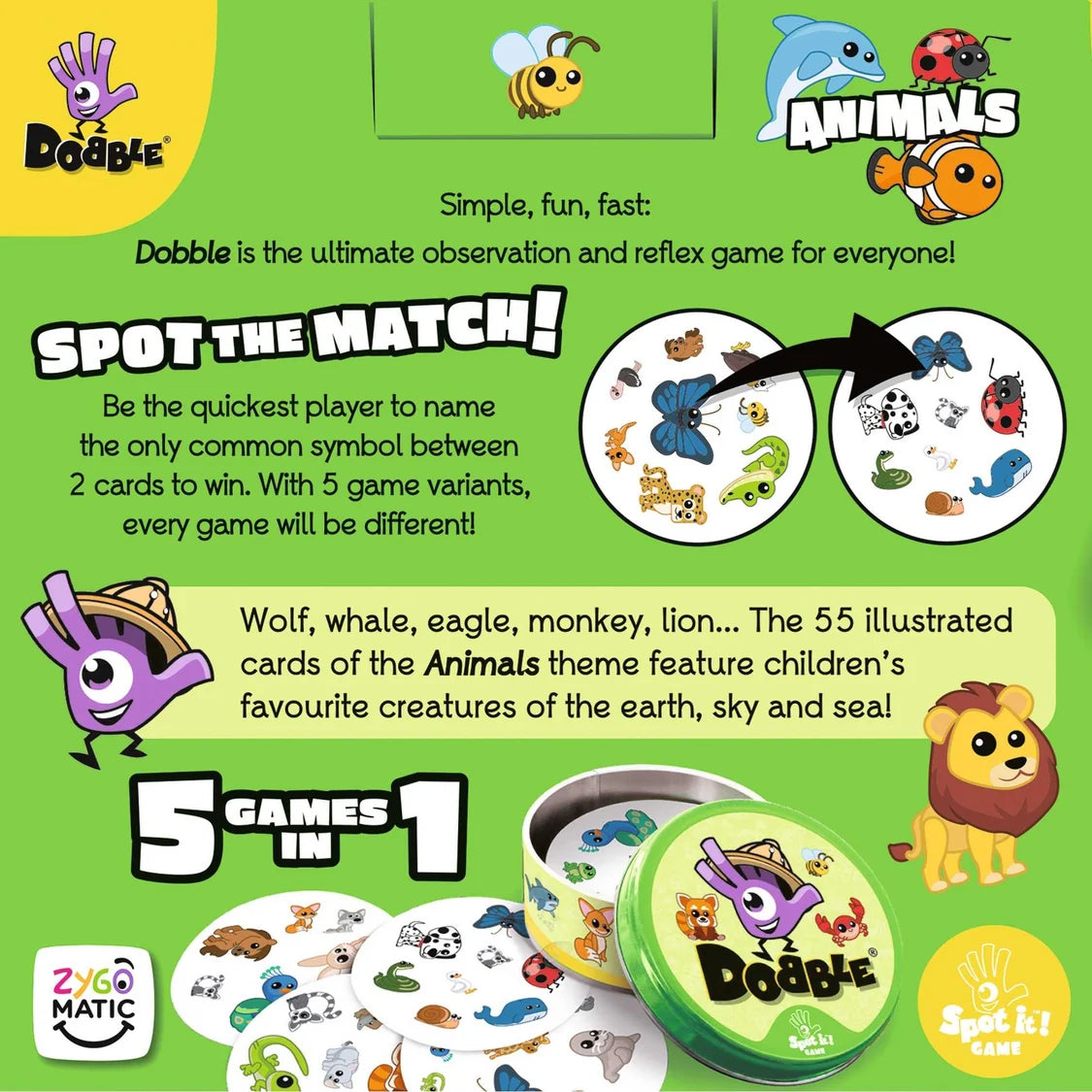Dobble Animals Card Game 4 - Tabletop Gaming