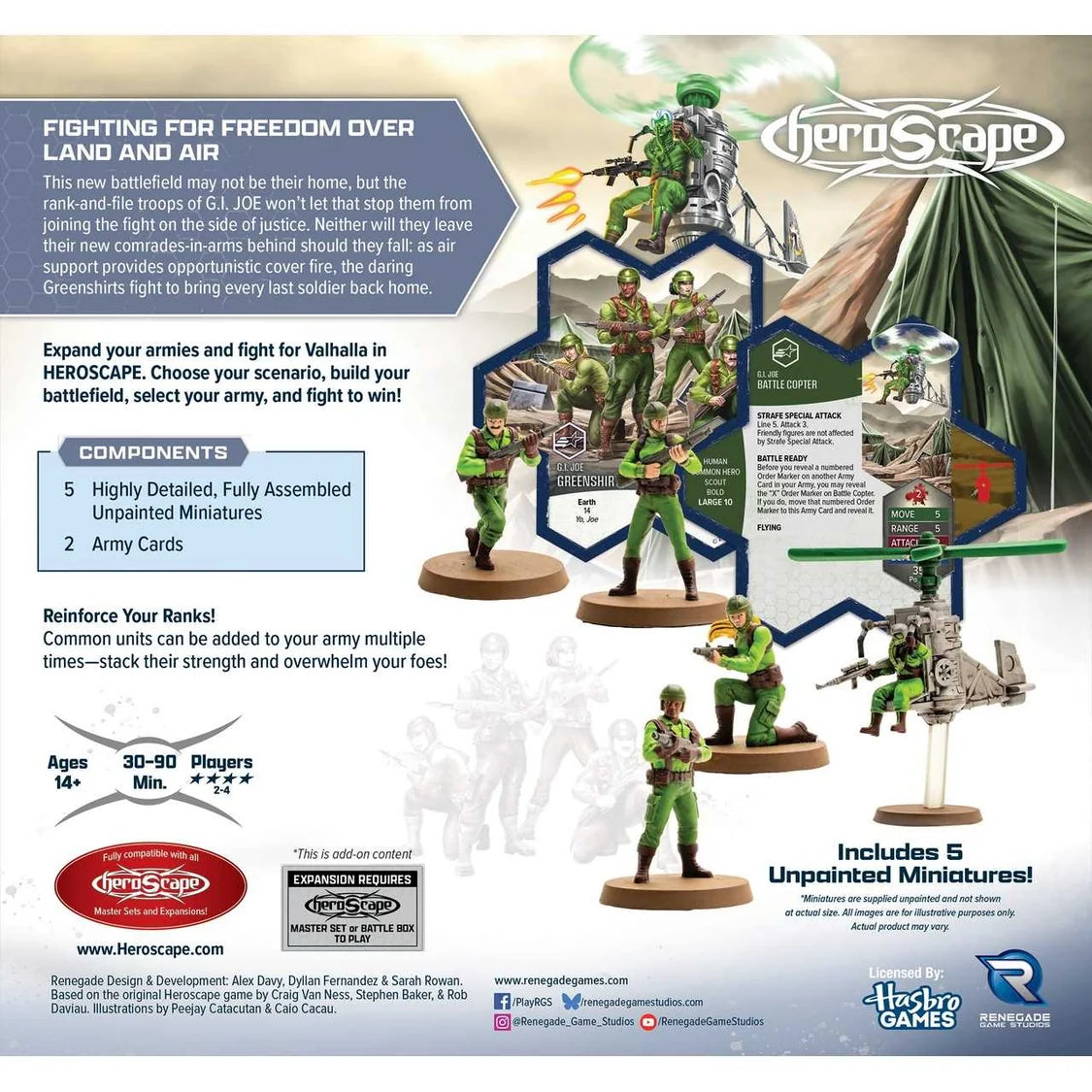 G.I. JOE Heroscape: Greenshirts and Battle Copter Army Expansion-Tabletop Gaming