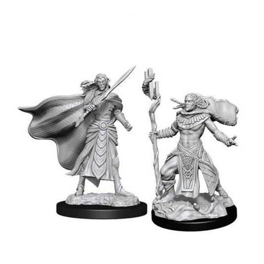 Magic the Gathering Unpainted Miniatures: Elf Fighter & Elf Cleric - Tabletop Gaming