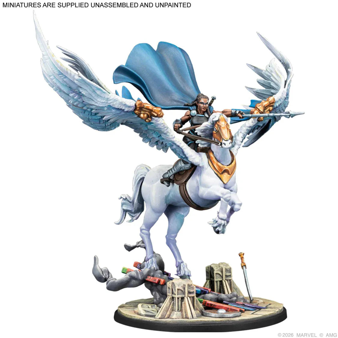 Marvel: Crisis Protocol Valkyrie on Aragon & Warriors Three- Table top Gaming
