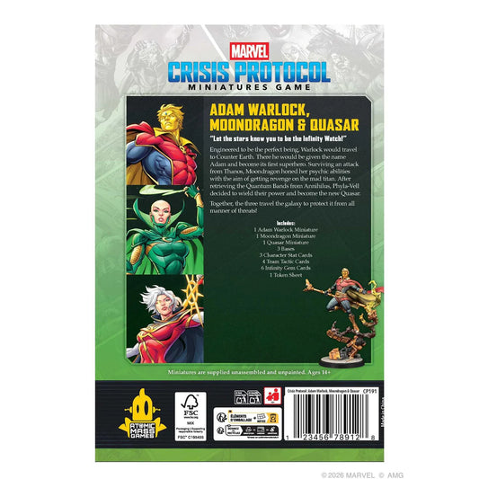 Marvel: Crisis Protocol Adam Warlock, Moondragon, Quasar Character Pack- Table Top Gaming