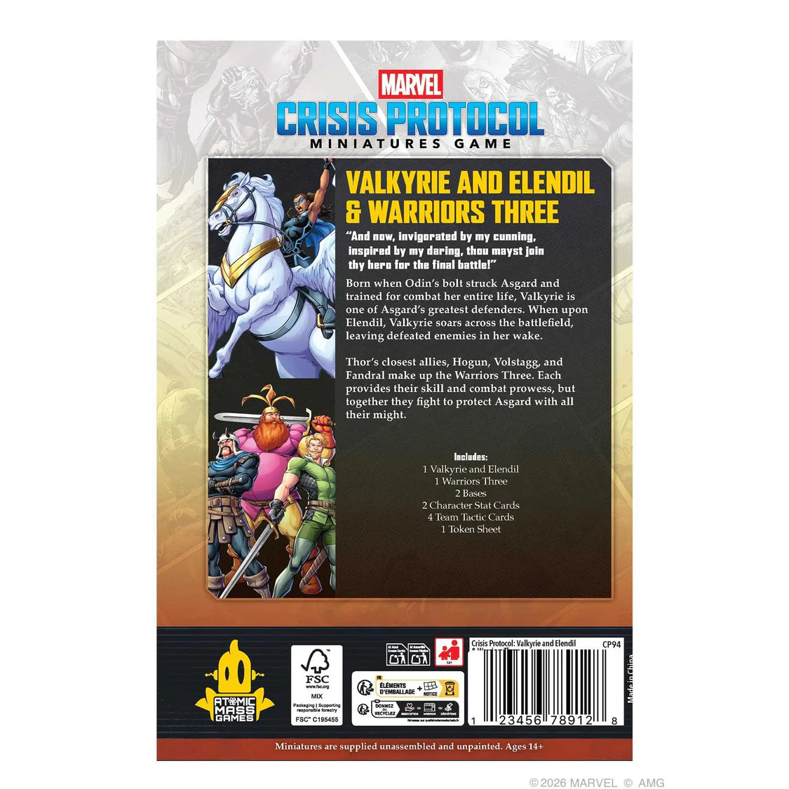 Marvel: Crisis Protocol Valkyrie on Aragon & Warriors Three- Table top Gaming