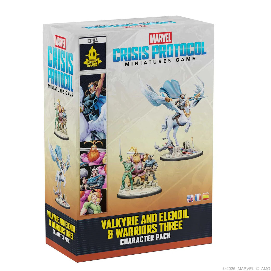 Marvel: Crisis Protocol Valkyrie on Aragon & Warriors Three- Table top Gaming