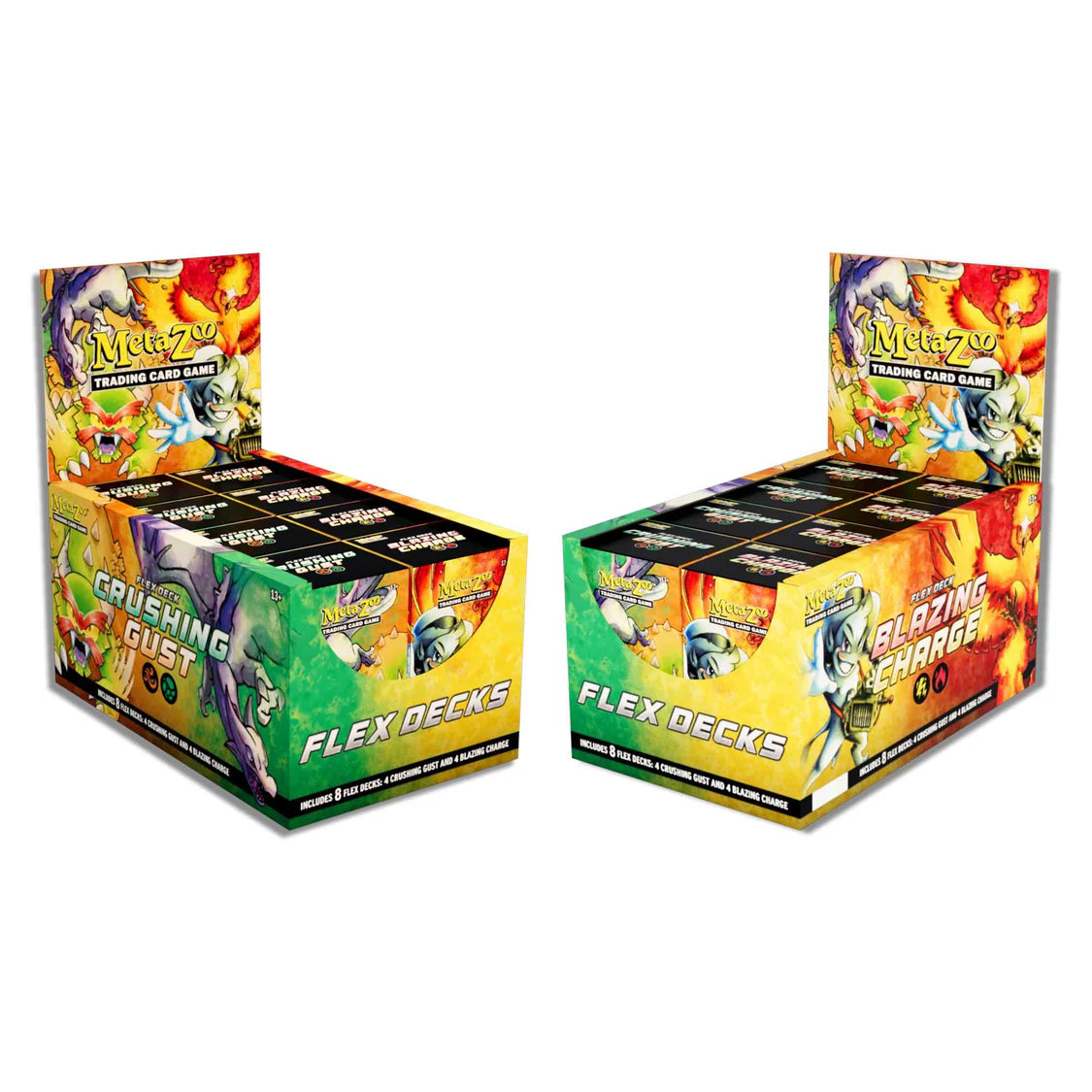 MetaZoo Flex Deck Assorted Display (Crushing Gust and Blazing Charge)-Tabletop Gaming