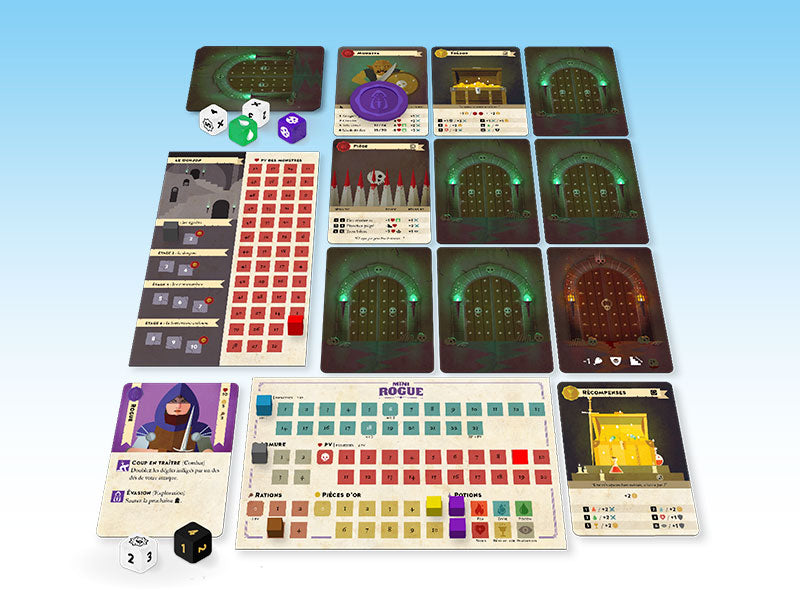 Mini Rogue Board Game Contents - Tabletop Gaming