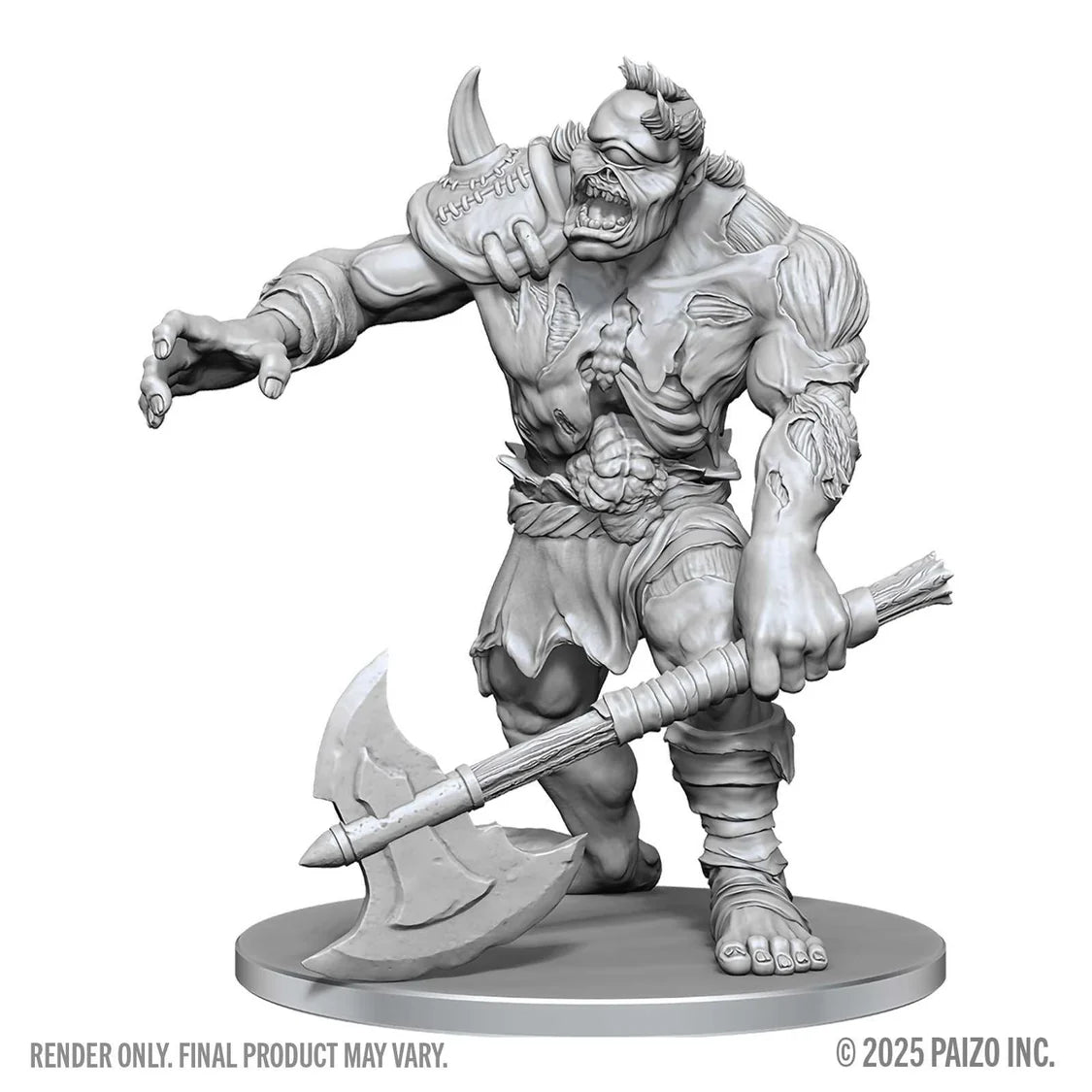 Pathfinder Battles Deep Cuts Unpainted Miniatures: Dread Zombie Cyclops - Tabletop Gaming