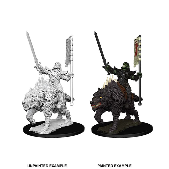 Pathfinder Battles Deep Cuts Unpainted Miniatures: Orc on Dire Wolf - Tabletop Gaming