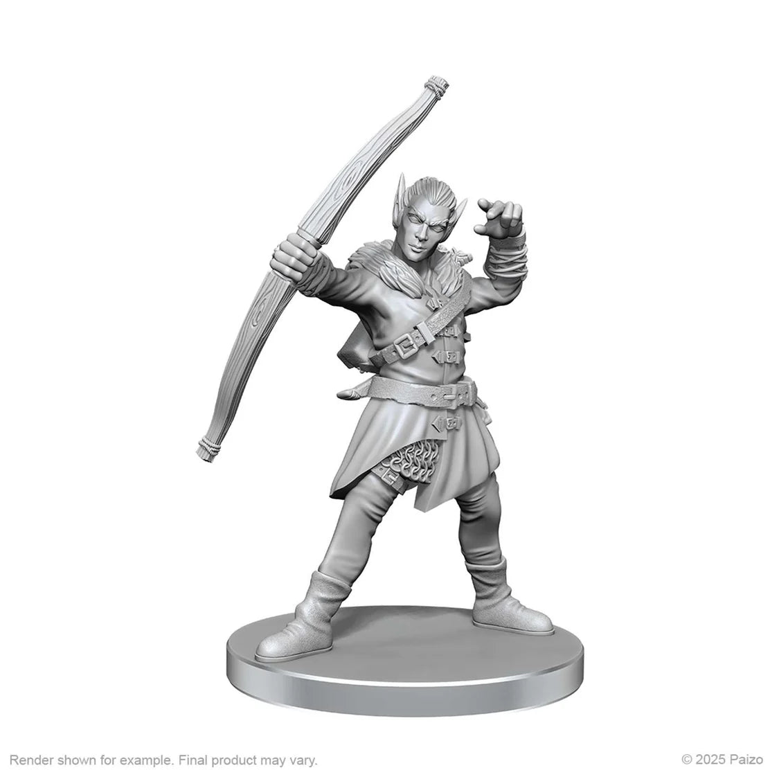Pathfinder Deep Cuts Unpainted Miniatures: Elf Hunter & Catfolk Bandit (W26) - Tabletop Gaming