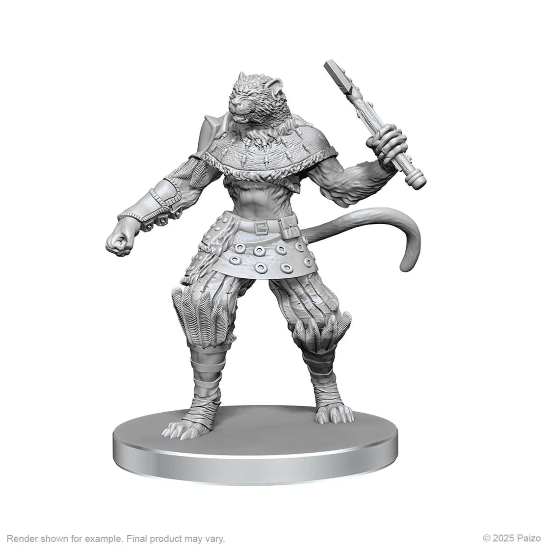 Pathfinder Deep Cuts Unpainted Miniatures: Elf Hunter & Catfolk Bandit (W26) 2 - Tabletop Gaming
