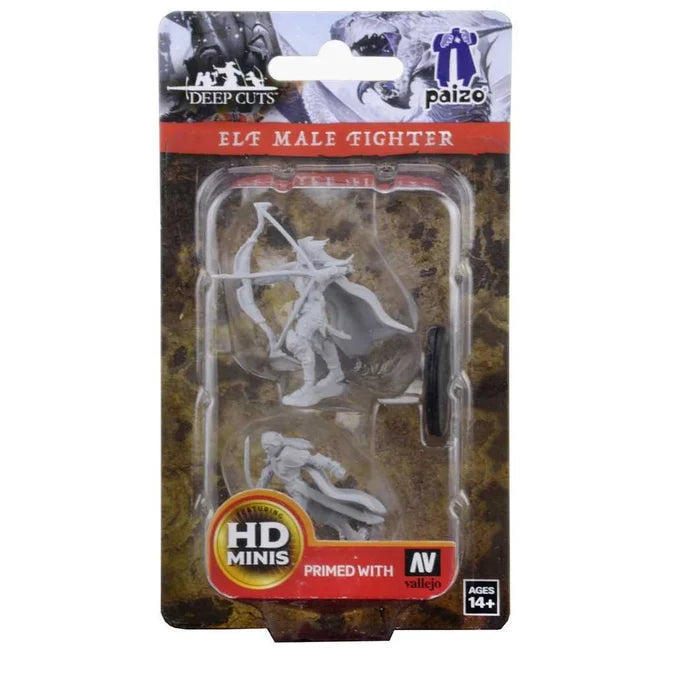 Pathfinder Deep Cuts Unpainted Miniatures: Elf Male Fighter - Tabletop Gaming