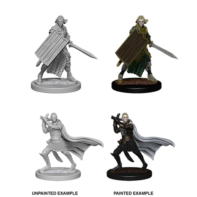 Pathfinder Deep Cuts Unpainted Miniatures: Elf Male Paladin - Tabletop Gaming