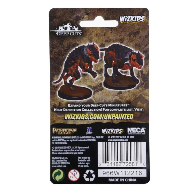 Pathfinder Deep Cuts Unpainted Miniatures: Hell Hounds 2 - Tabletop Gaming