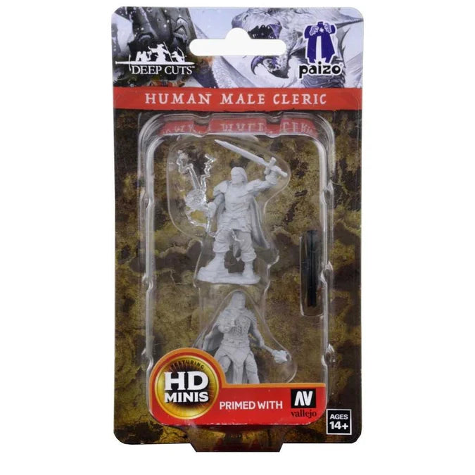 Pathfinder Deep Cuts Unpainted Miniatures: Human Male Cleric - Tabletop Gaming