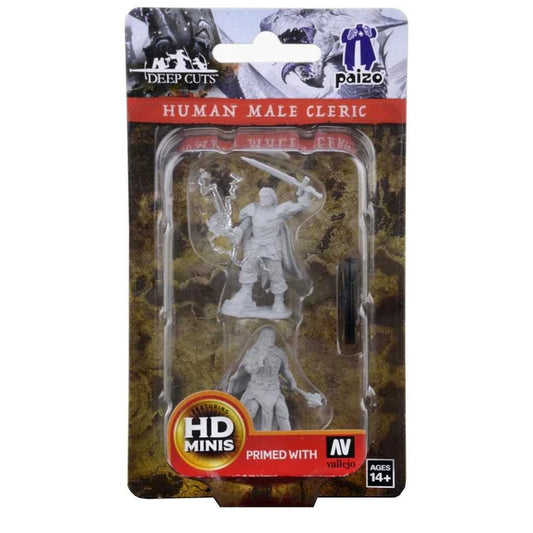 Pathfinder Deep Cuts Unpainted Miniatures: Human Male Cleric - Tabletop Gaming