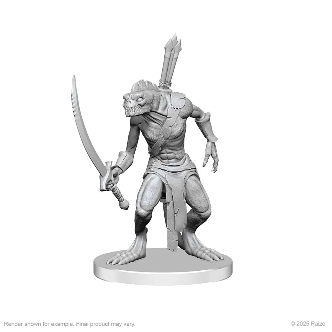 Pathfinder Deep Cuts Unpainted Miniatures: Xulgath Skirmisher & Stoneliege (W26) - Tabletop Gaming