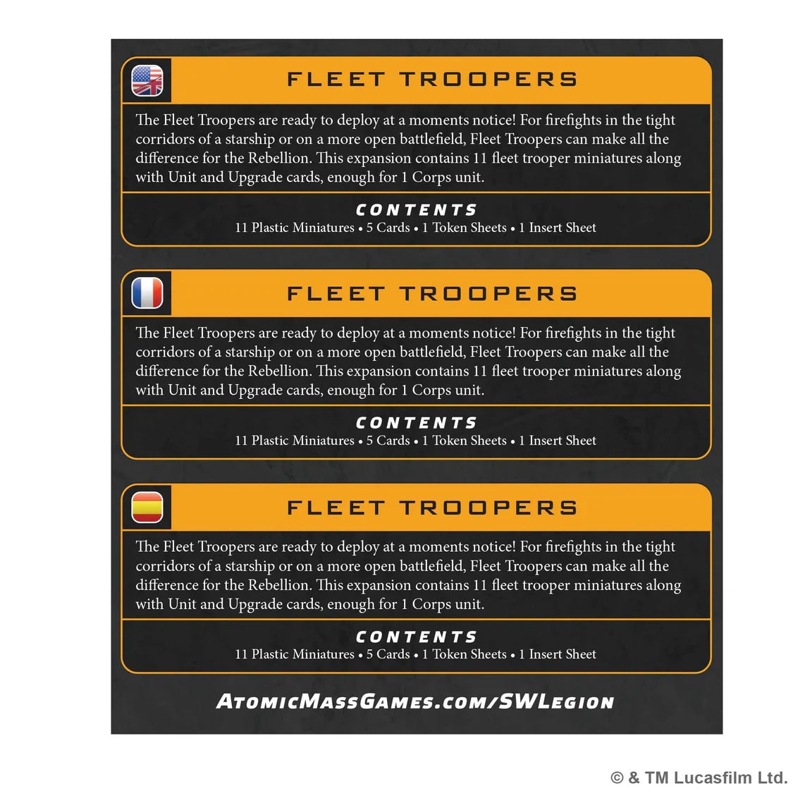 Star Wars: Legion - Fleet Troopers- Table Top Gaming