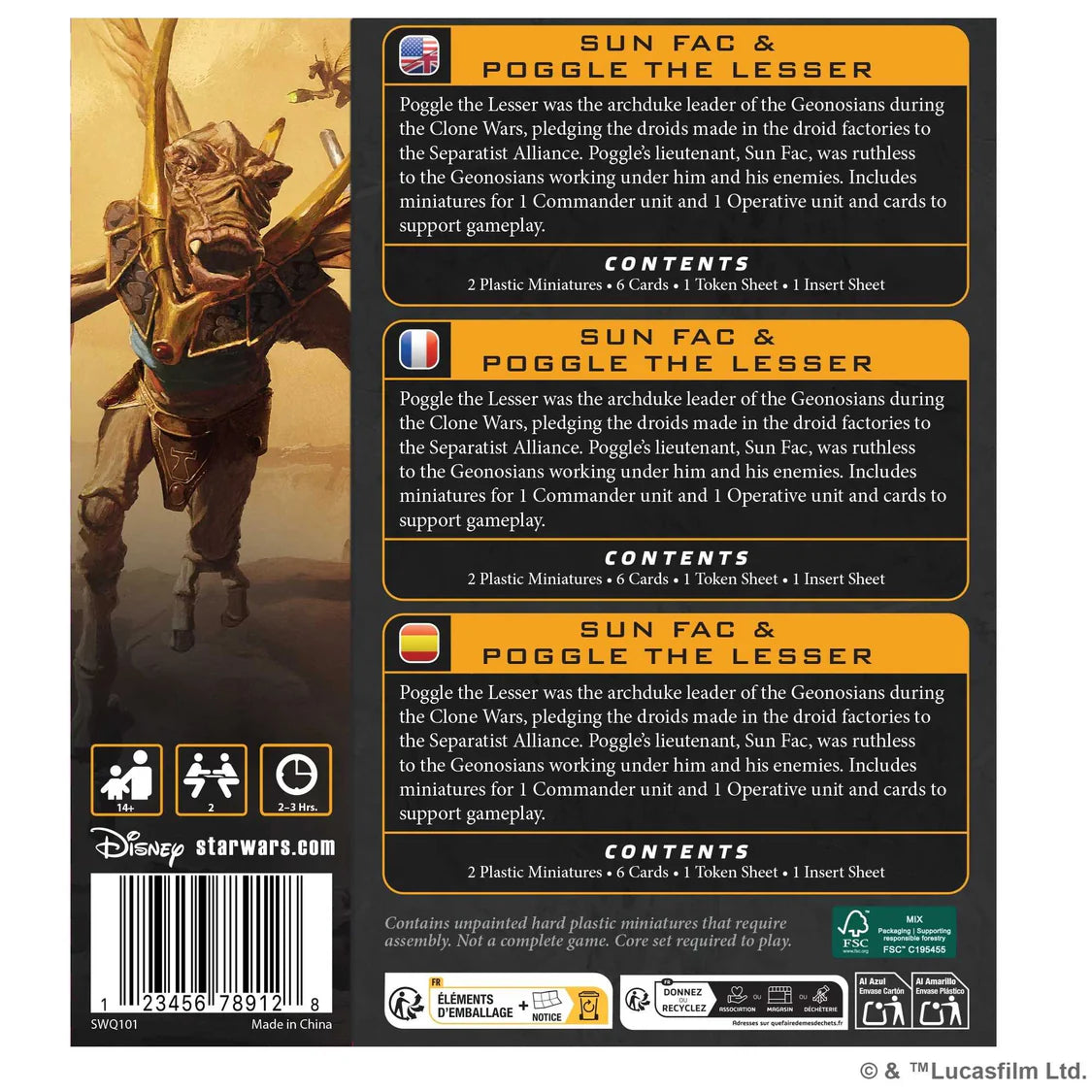 Star Wars: Legion - Poggle The Lesser & Sun Fac-Table Top Gaming