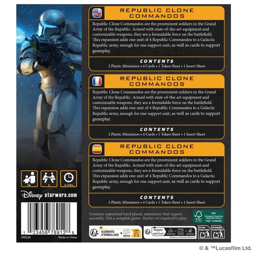 Star Wars: Legion - Republic Clone Commandos- Table top Gaming 